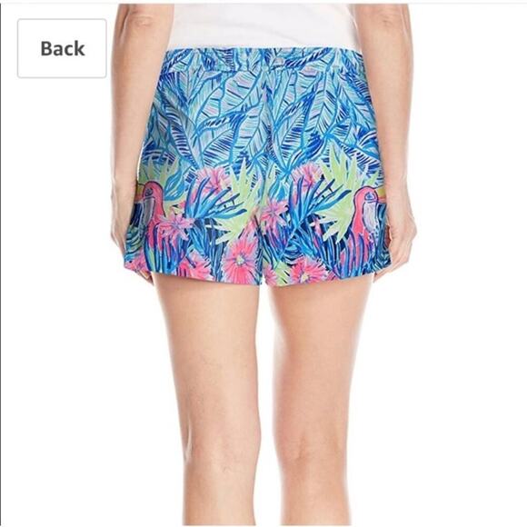 Lilly Pulitzer Katia Shorts Bennet Blue Lets Mango Engineered Lightweight Sz S - Picture 2 of 16
